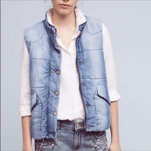 Cloth & Stone Chambray Puffer Vest: Anthropologie
